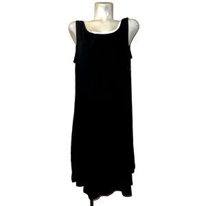 New SAINT TROPEZ WEST Plus Size 1X Black Sleeveless BOHO Travel Beach Tank Dress